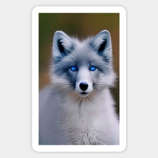 Blue Eyed Baby Fox Sticker